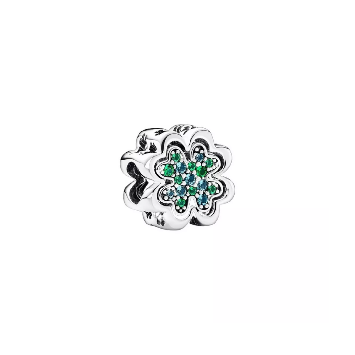 Charm Pandora plata trebol zircon verd - 792752C01