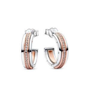 Pendientes Pandora plata rose gold plated 14k circon  - 282737C01