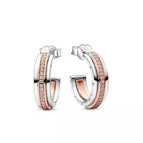 Arracades Pandora plata rose gold plated 14k zircon - 282737C01