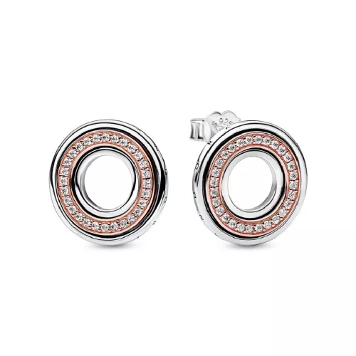 Arracades Pandora plata rose gold plated 14k zircon - 282780C01