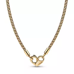 Collar Pandora plata  gold-plated 14k tipo cordo - 362451C00