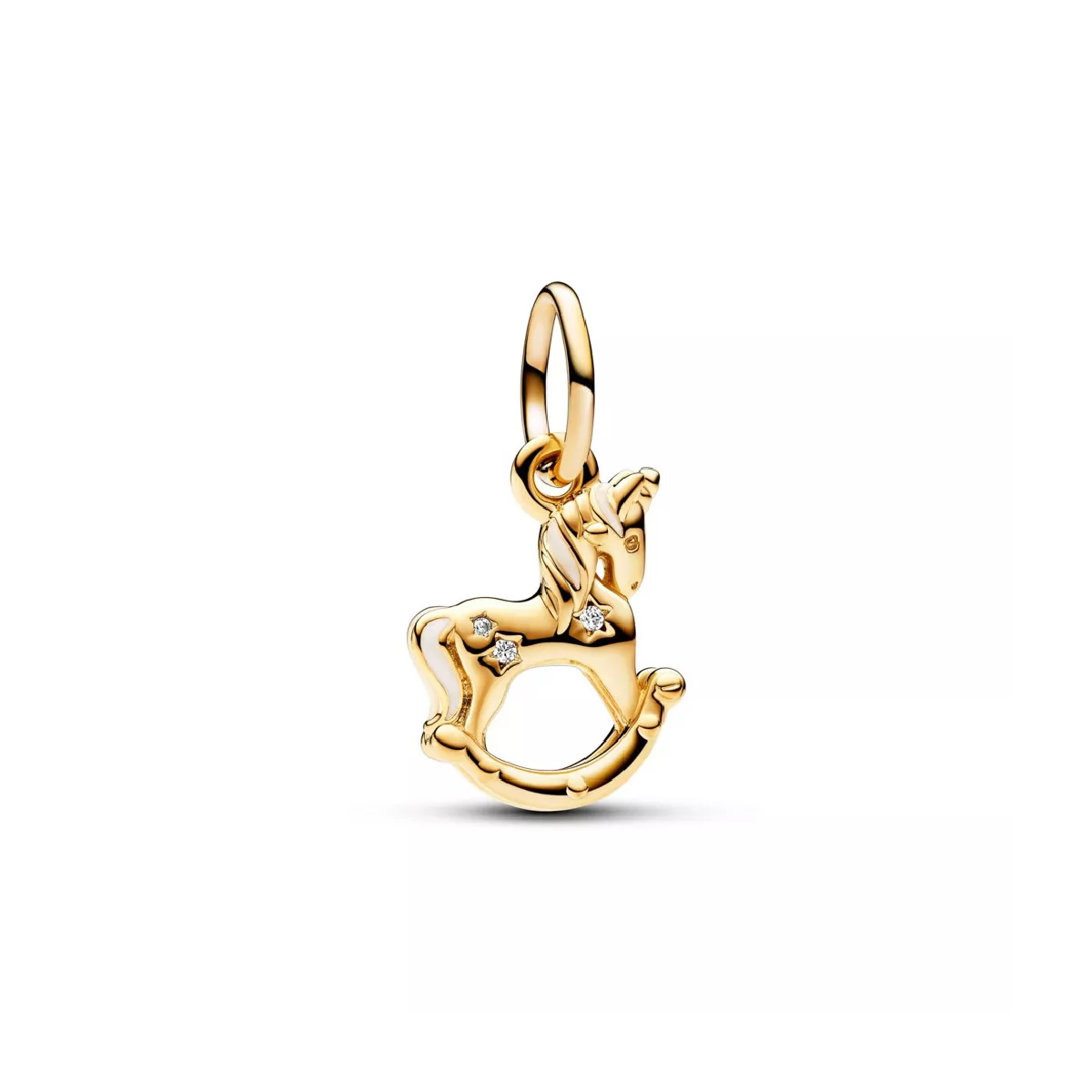 Charm Pandora unicorn plata 14k gold-plated zircon esmalt blanc - 762978C01