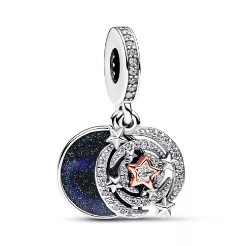 Charm Pandora plata zircon estrelles esmalt blau - 782975C01