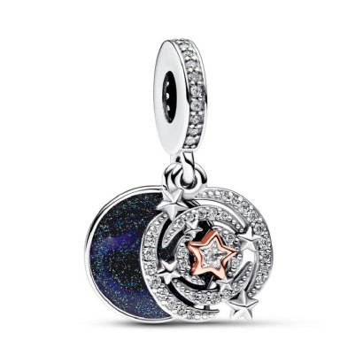 Charm Pandora plata zircon estrelles esmalt blau - 782975C01