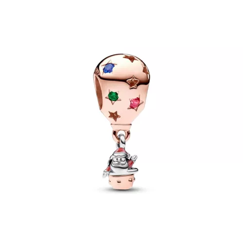 Charm Pandora plata globus nadal 14k gold rose zircon colors - 782976C01