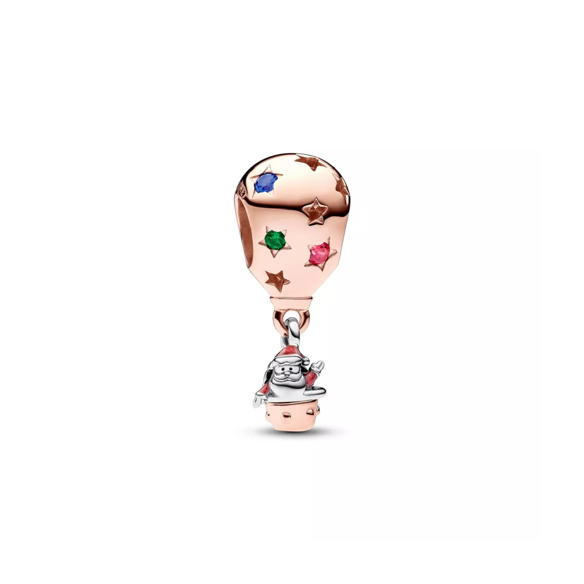 Charm Pandora plata globus nadal 14k gold rose zircon colors - 782976C01