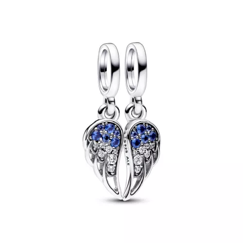 Charm Pandora plata ales zircon blau - 792821C01