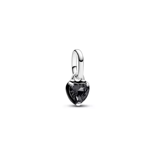 Charm Pandora plata zircon negre cor - 793042C01