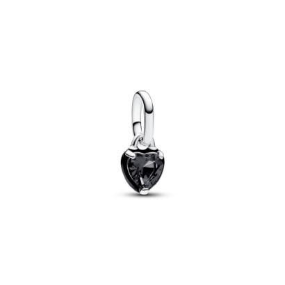 Charm Pandora plata zircon negre cor - 793042C01