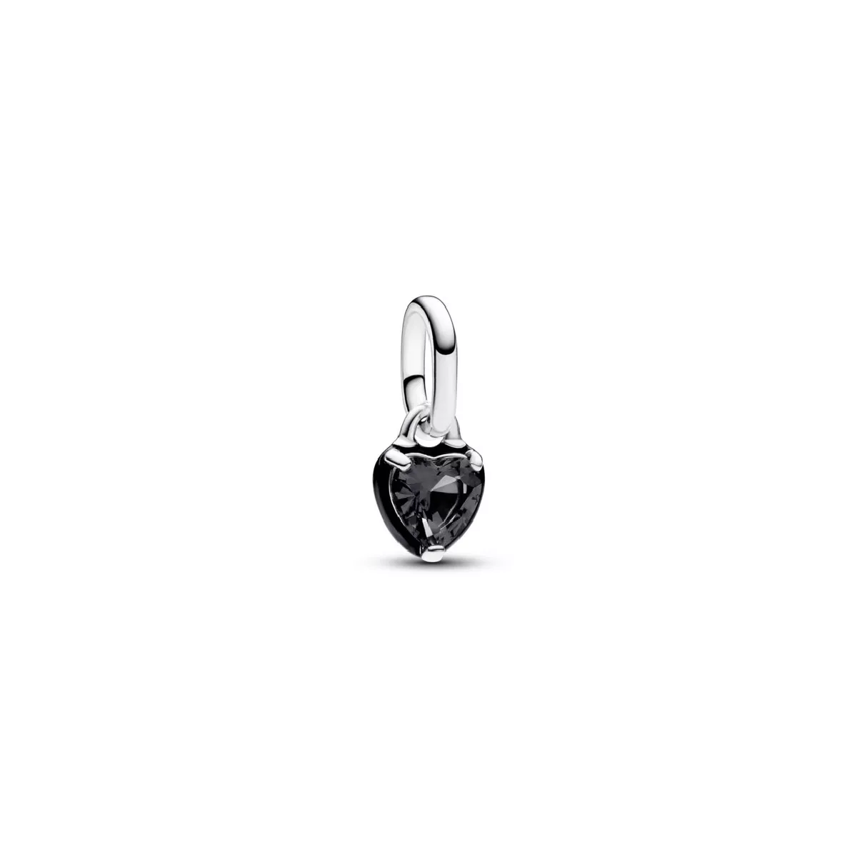 Charm Pandora plata zircon negre cor - 793042C01