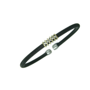 Pulsera oro amarillo brillantes 0,08k acero - V-3288/PU