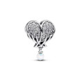 Charm Pandora corazon alas plata circon bola opalo - 792980C01