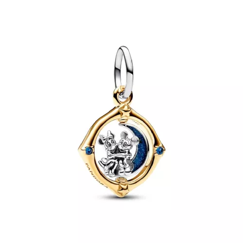 Charm Pandora plata Disney Mickey-Minnie 14k gold-plated esmalt blau - 762955C01