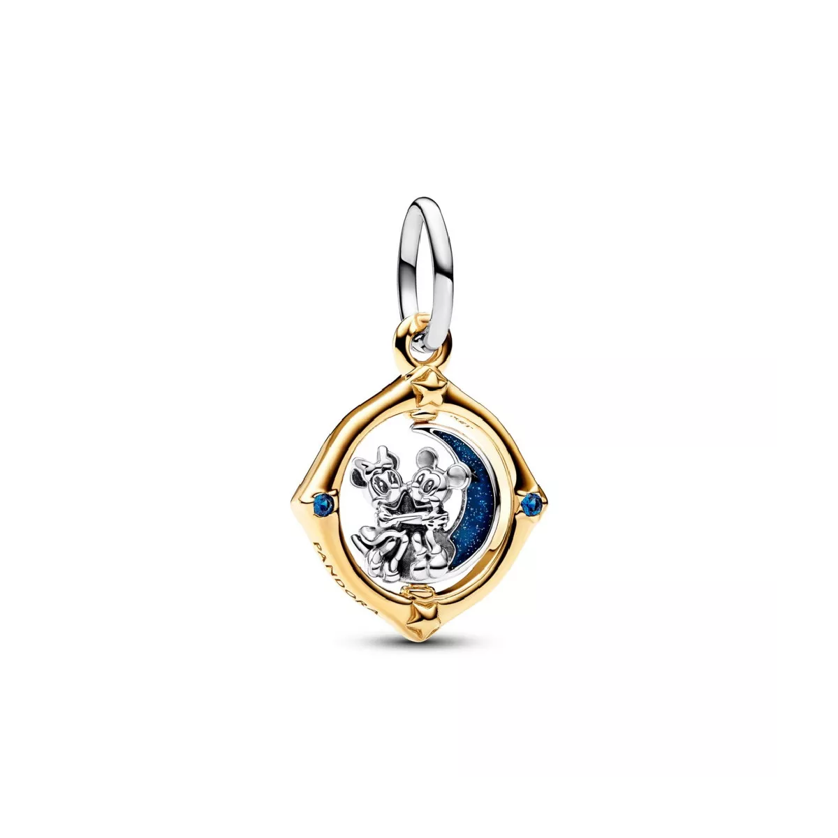 Charm Pandora plata Disney Mickey-Minnie 14k gold-plated esmalt blau - 762955C01