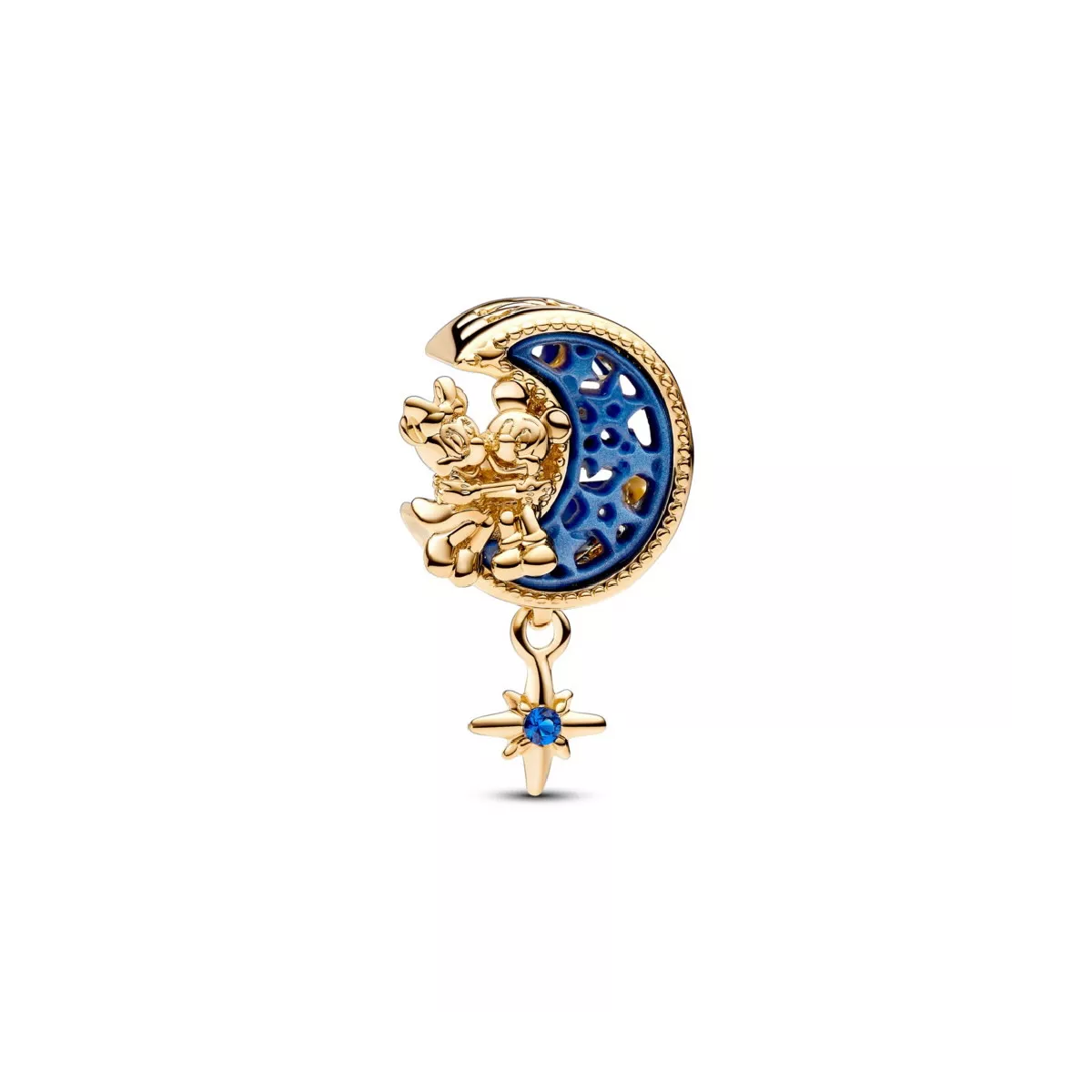 Charm Pandora plata Disney Minnie lluna14k gold-plated esmalt blau - 762956C01