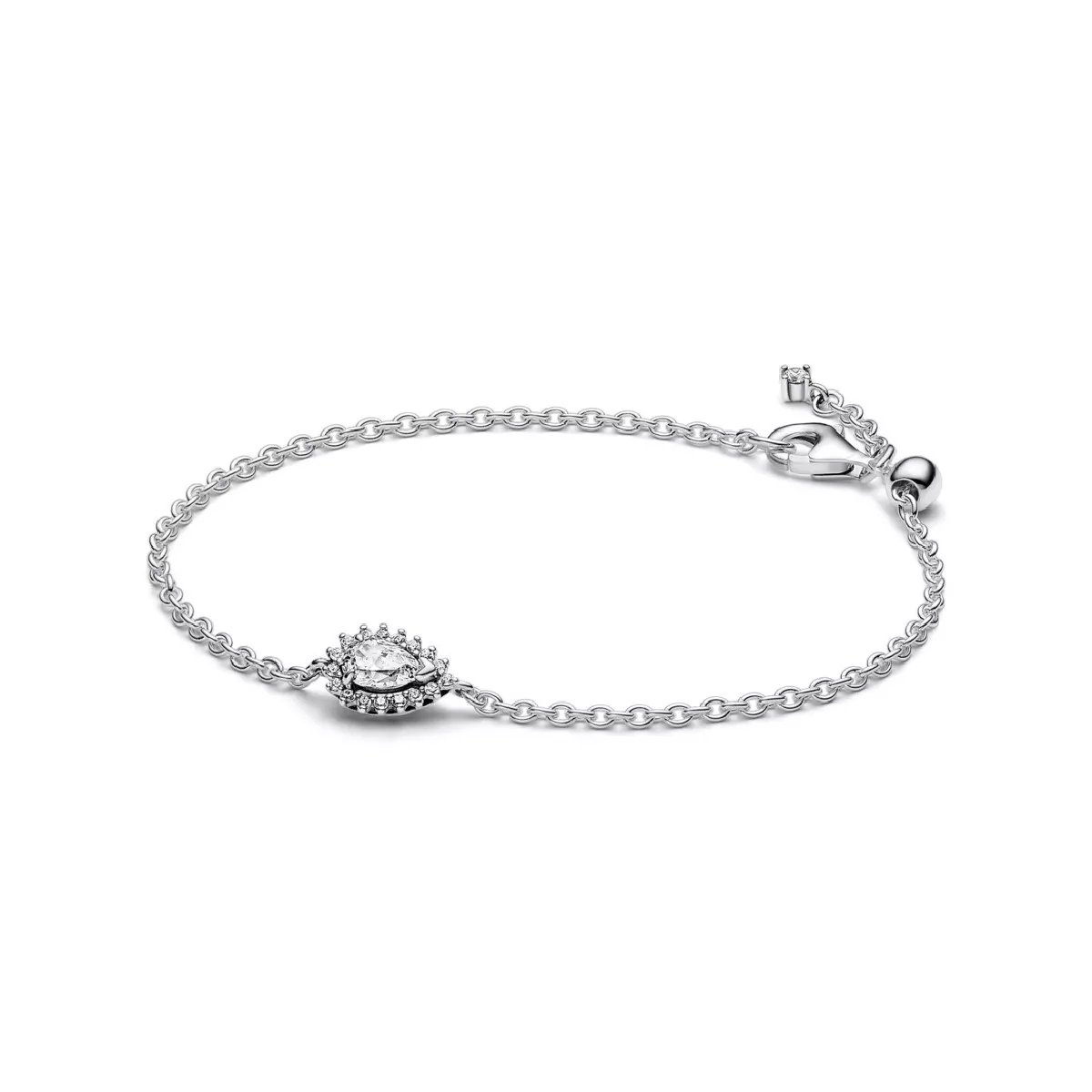 Polsera Pandora plata llagrima zircon - 593001C01