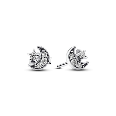 Pendientes Pandora plata luna circon  - 292990C01