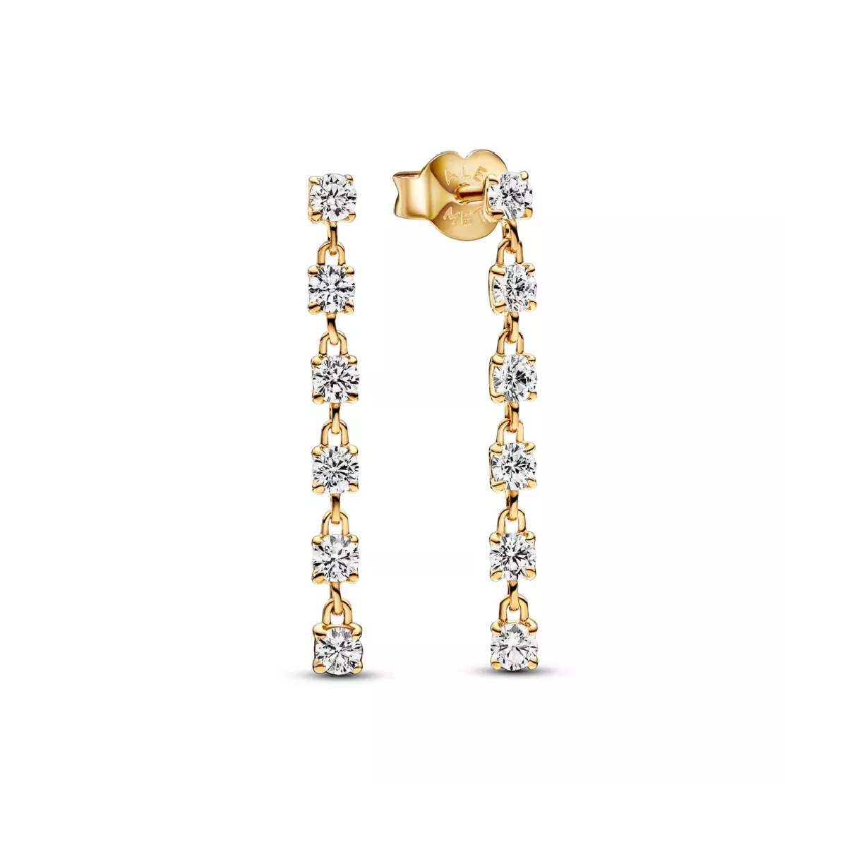 Arracades Pandora plata 14k gold-plated zircon - 263011C01