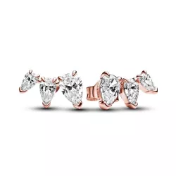 Arracades Pandora plata 14k rose gold-plated zircon - 282836C01