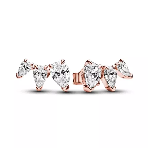 Arracades Pandora plata 14k rose gold-plated zircon - 282836C01