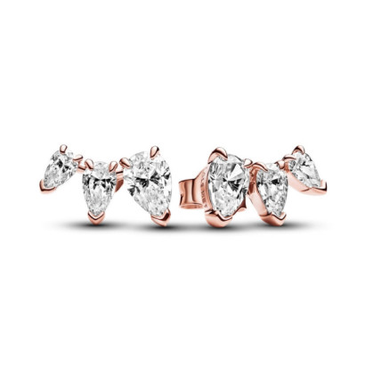 Pendientes Pandora plata 14k rose gold-plated circon - 282836C01