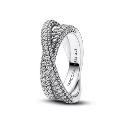 Anell Pandora creuat plata zircon - 193022C01