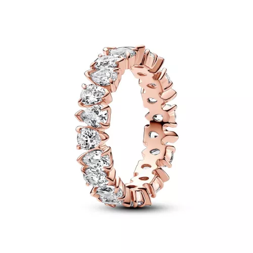 Anell Pandora plata 14k rose gold-plated corona entera zircon - 183021C01