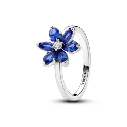 Anell Pandora plata flor zircon blau - 193000C01