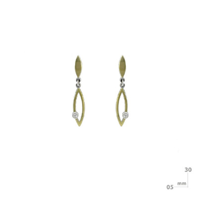 Pendientes Miquel Sarda plata oro brillantes - 23294