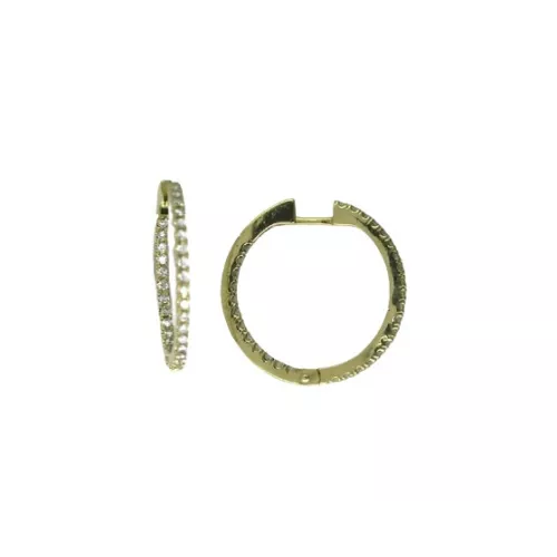 Arracades or groc 18k brillants 0.52k diametre 24mm - A46G