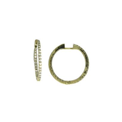 Arracades or groc 18k brillants 0.52k diametre 24mm - A46G