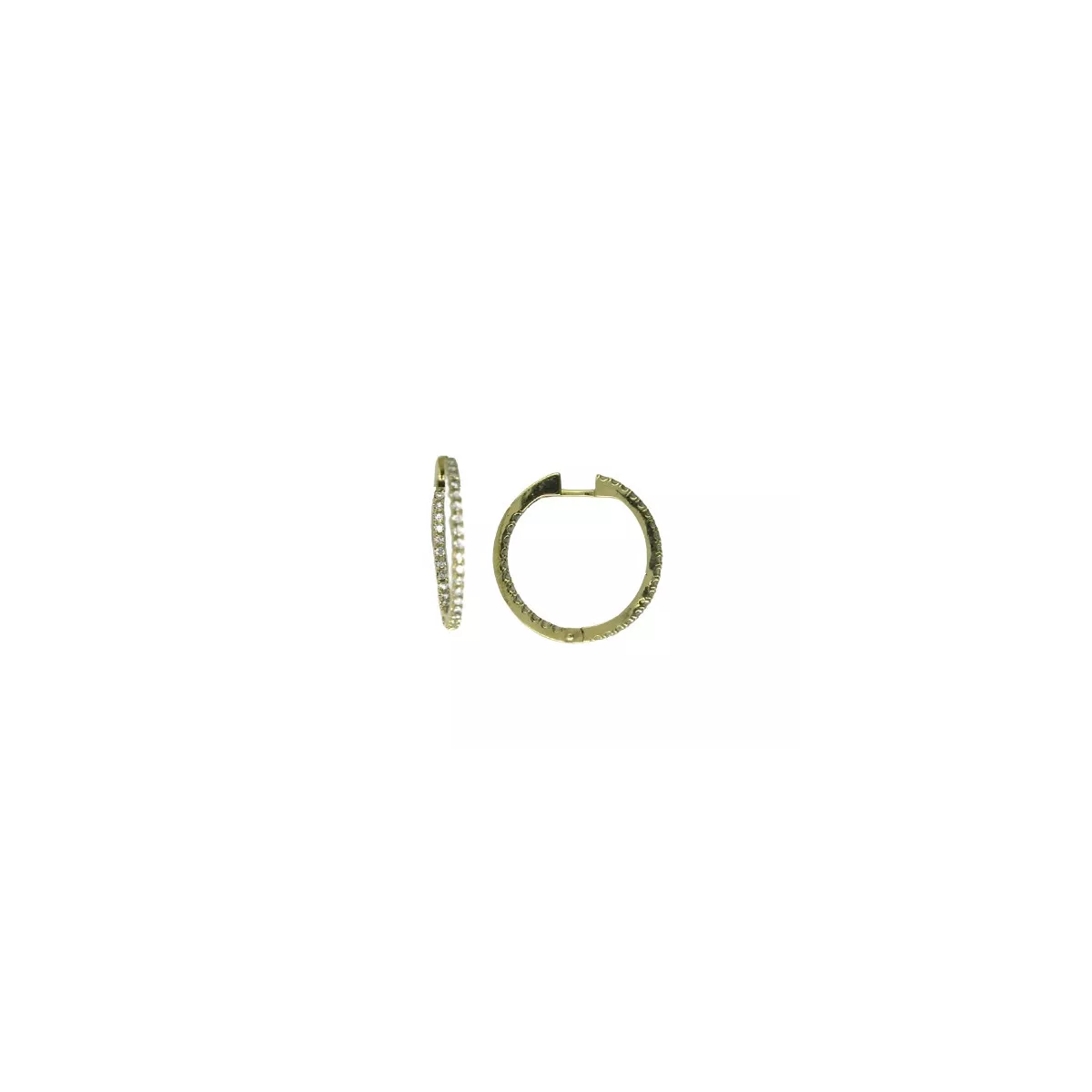 Arracades or groc 18k brillants 0.52k diametre 24mm - A46G