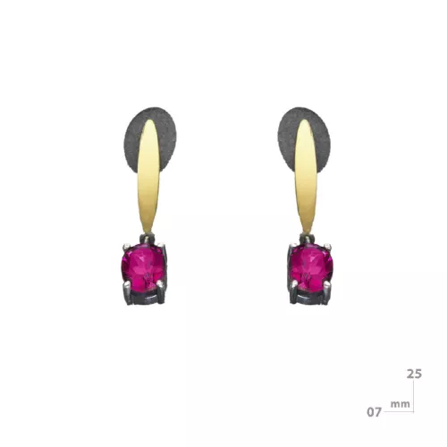 Arracades Miquel Sarda plata or topaç rosa - 23344