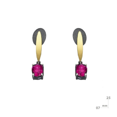 Pendientes Miquel Sarda plata oro topacio rosa - 23344