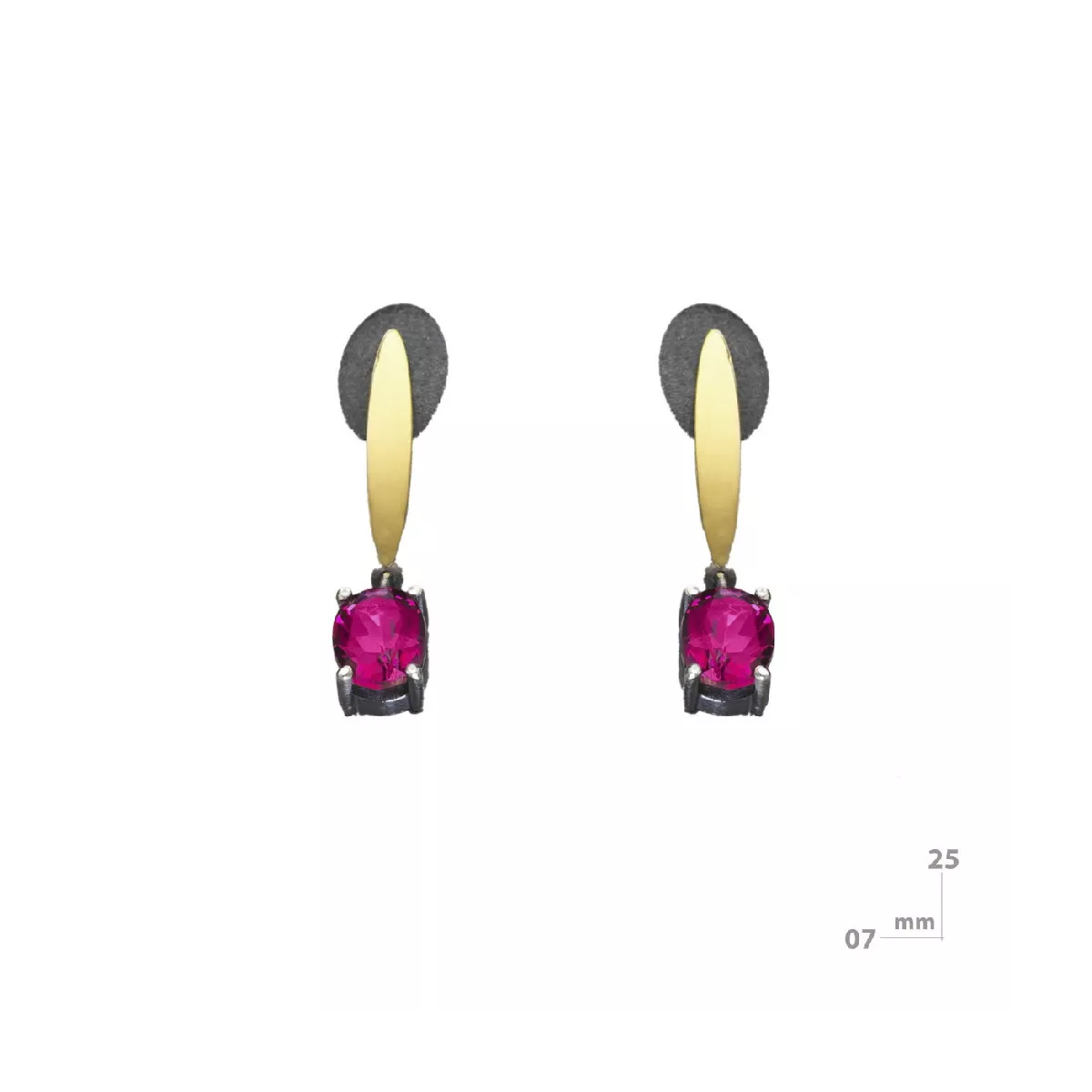 Arracades Miquel Sarda plata or topaç rosa - 23344