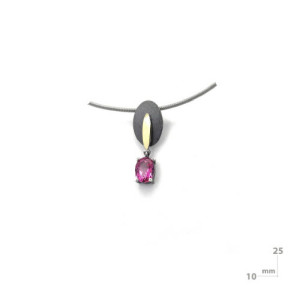 Colgante Miquel Sarda plata oro topacio rosa - 23341