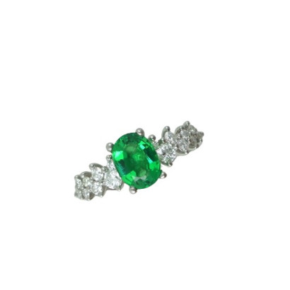 Anell or blanc 18k 16bri-0.50k maragda -8x6 - JABR0441