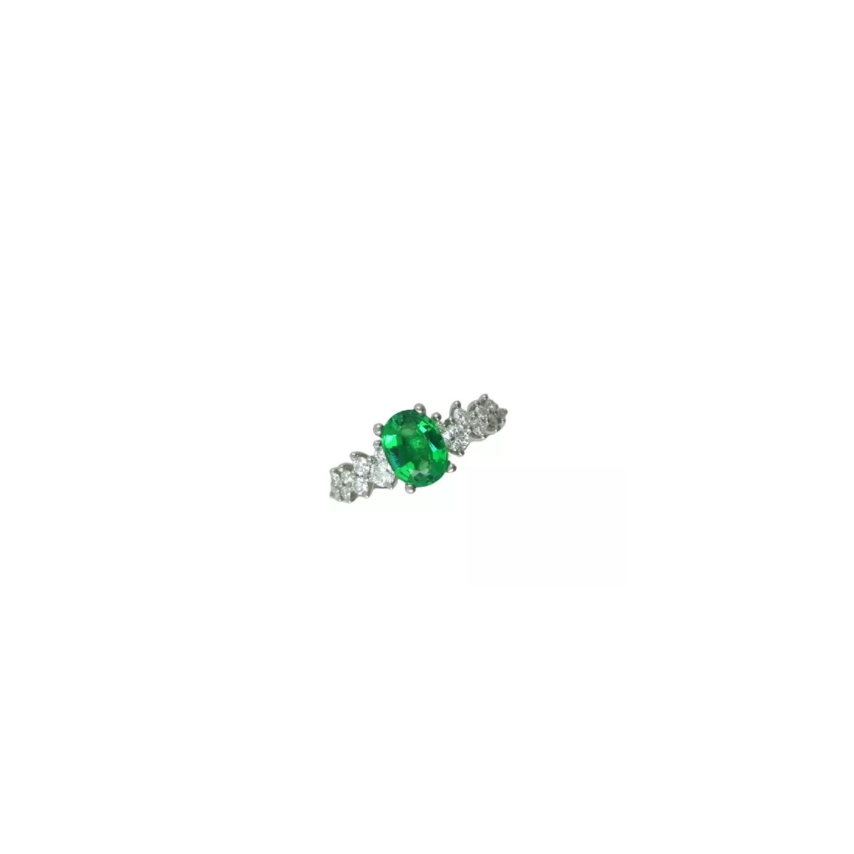 Anillo oro blanco 18k 16bri-0.50k esmeralda 8x6 - JABR0441
