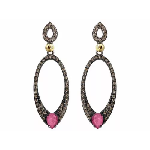 Arracades Bohemme plata or zircon xampany quars - 7TEA019EP