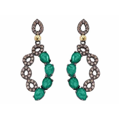 Arracades Bohemme plata or zircon xampany quars - 7TEA012E