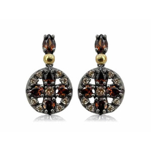 Arracades de penjar Bohemme plata or zircon - 7SHE002ELB