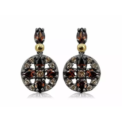 Arracades de penjar Bohemme plata or zircon - 7SHE002ELB