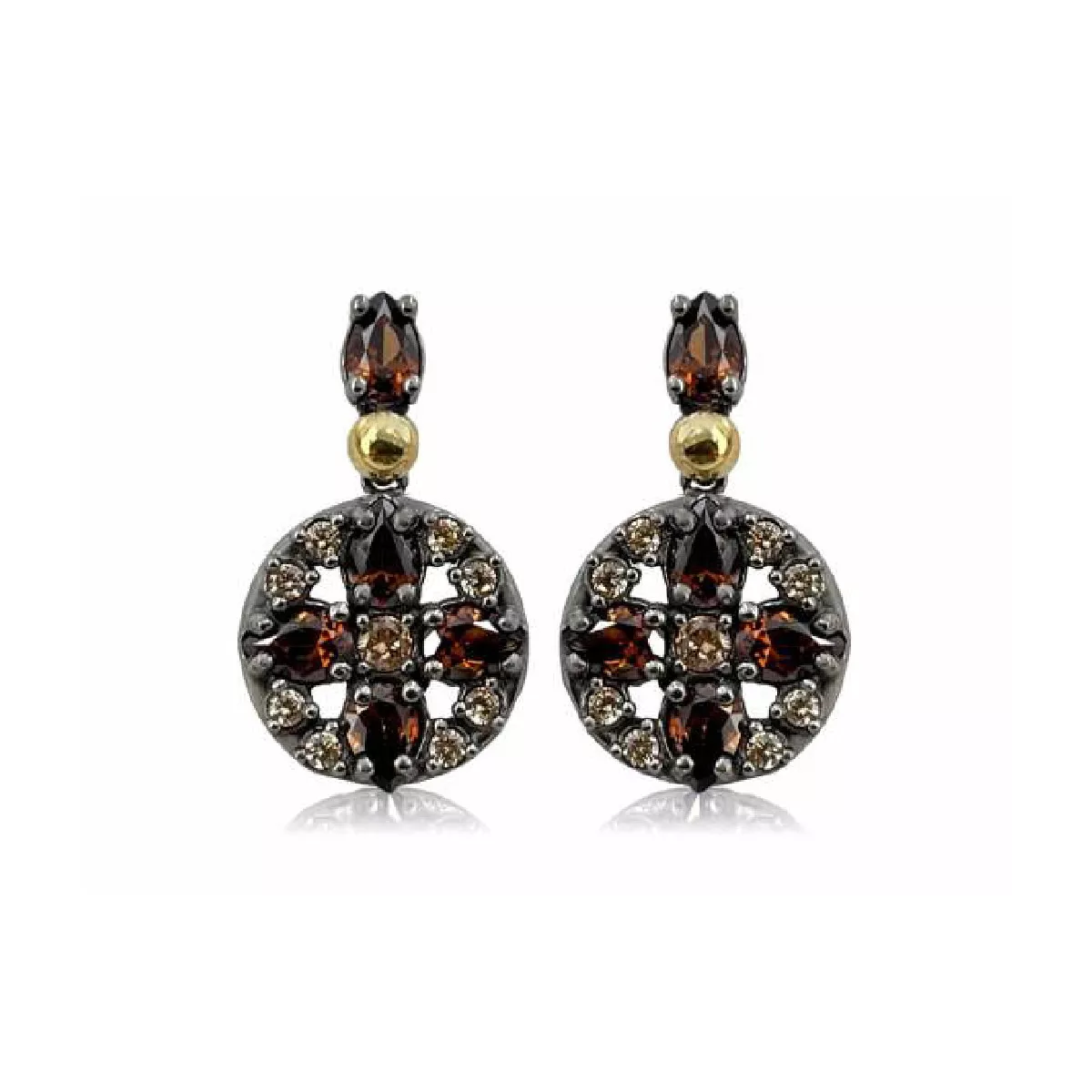 Arracades de penjar Bohemme plata or zircon - 7SHE002ELB