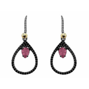 Pendientes Bohemme plata oro cuarzo - 7FRM004ETU