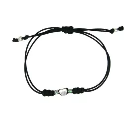 Polsera or blanc 18k cor brillants i 2 maragdes nylon - JPUB0177