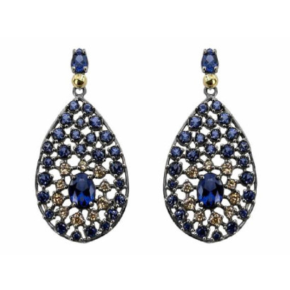 Pendientes Bohemme plata oro y circon - 7SHE011ET