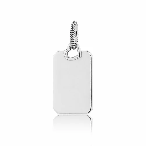 Colgante placa Pandora plata rectangular - 398611C00