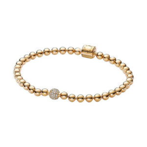 Pulsera plata 14k gold-plated circon bolas - 568342C01