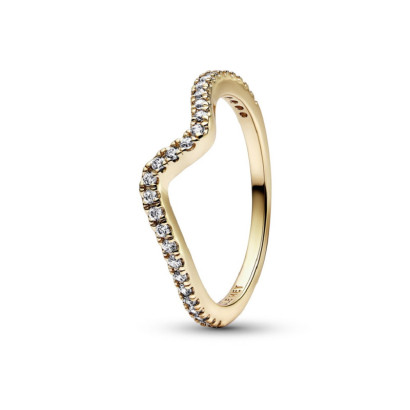Anillo Pandora plata gold-plated circon onda - 162539C01