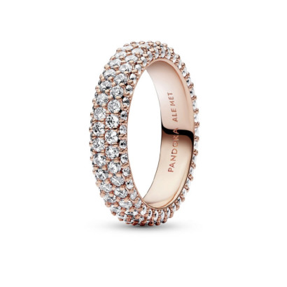 Anillo Pandora plata rose 14k gold-plated p.b circon  - 182629C01